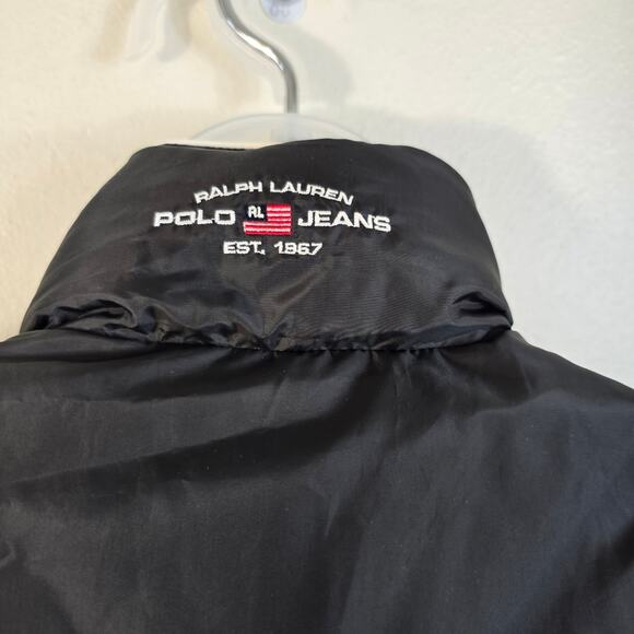 Vintage Polo Ralph Lauren Down Puffer Vest Women's XS/S Black Granola Girl READ - Picture 6 of 10